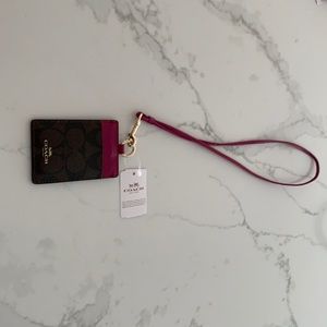 Coach Signature PVC Badge Lanyard ID Badge Holder